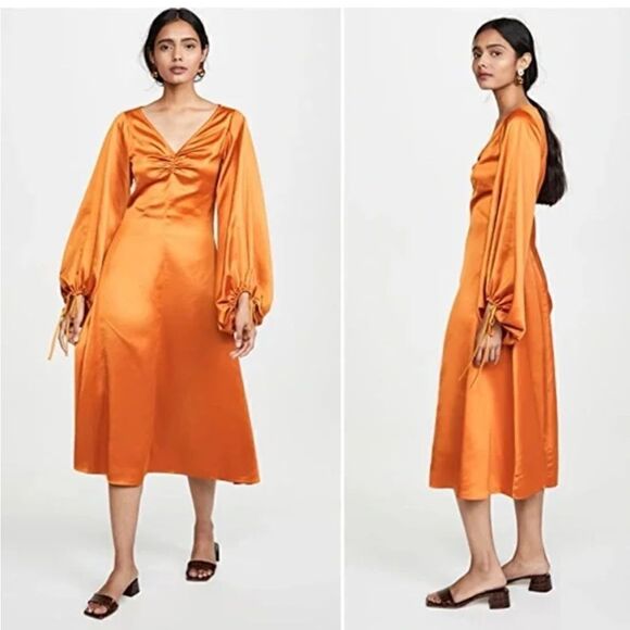 STAUB Sofia Maxi Dress Orange size 4 - Picture 3 of 12